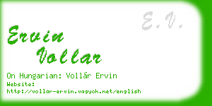 ervin vollar business card